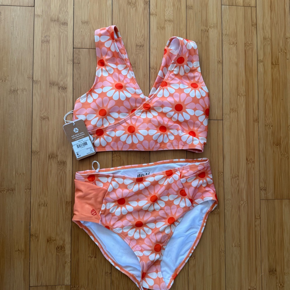 Roolee Floral Bikini Set - Orange and White